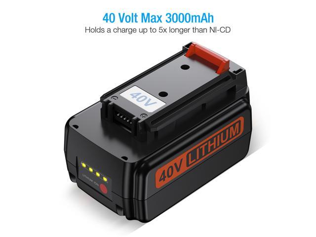 Powerextra 40 Volt MAX 3000mAh Replacement Battery for Black&Decker LBX2040  LBXR36 40V Power Tool Lithium ion Battery 