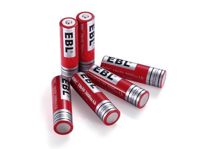 Ebl 6 Pack Battery 3 7v 3000mah Li Ion Rechargeable Batteries For Torch Flashlight Newegg Com