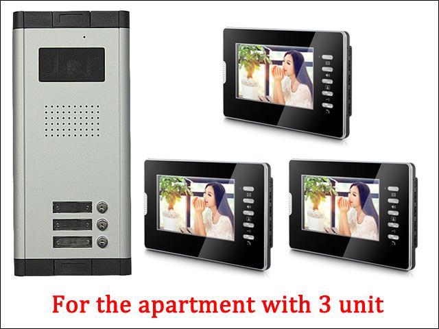 Apartment 1 Unit Intercom Entry System Wired 7'' Video Door Phone Audio Visual 