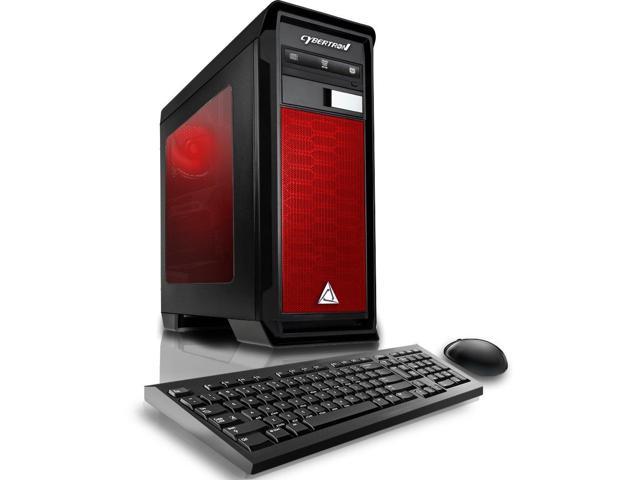 CybertronPC Gaming Desktop Computer Rhodium (Black/Red) AMD FX-8300 3.30GHz (8 Cores) 16GB DDR3 1TB HDD NVIDIA GeForce GTX 1050 Ti 4GB GDDR5 DVD-RW Drive MS Windows 10 Home 64-Bit