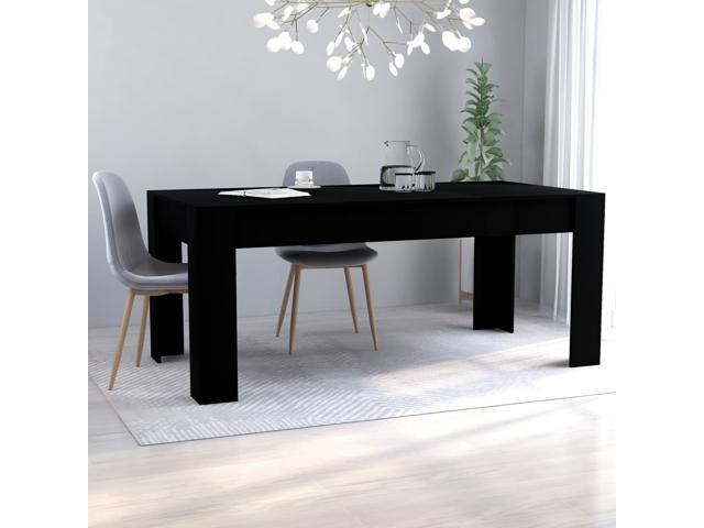 vidaXL Dining Table Sleek Black 47.2" Chipboard Home Kitchen Dinner Furniture