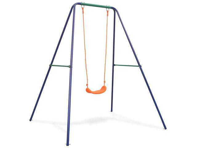 vidaXL Single Swing Orange Outdoor Garden Kids Children Activity Playset Frame