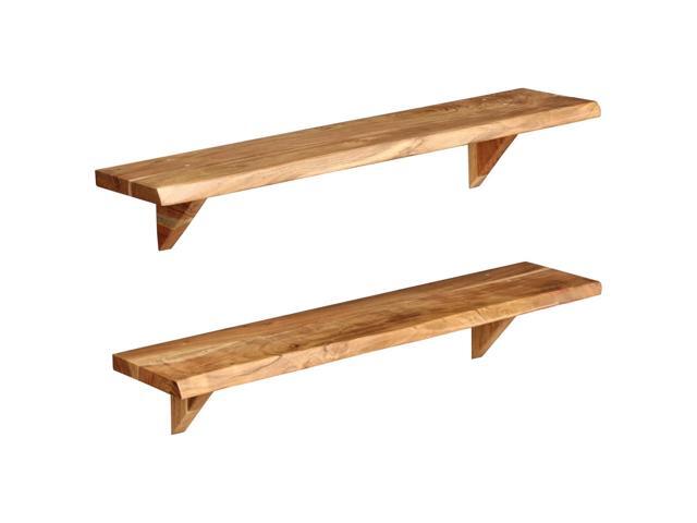 vidaXL 2x Solid Acacia Wood Wall Shelves Heavy Duty 35.4 Storage Rack Plank - Newegg.com vidaXL 2x Solid Acacia Wood Wall... 