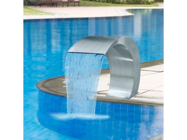 vidaXL Garden Waterfall Pool Fountain Stainless Steel 17.7" x 11.8" 23.6"
