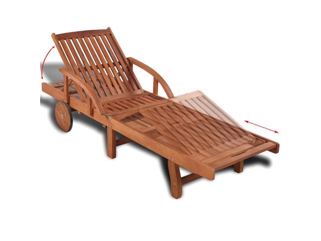 vidaXL Solid Acacia Wood Garden Adirondack Chair with Footrest Outdoor Seat