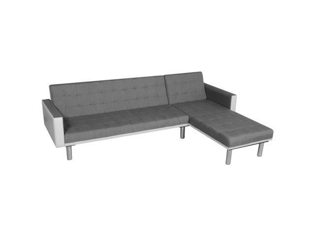 Vidaxl White And Gray Sofa Bed Lounge Suite Chaise Futon Couch Lounge Suite Chaise Futon Couch