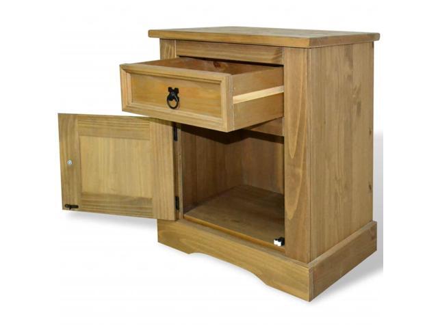 Vidaxl Bedside Cabinet Mexican Pine Corona Range Nightstand End Side Table Newegg Com