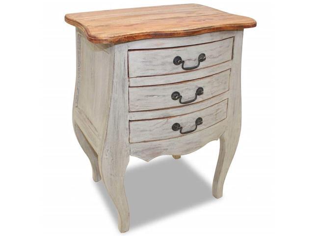 Vidaxl Solid Reclaimed Wood Bedside Cabinet W 3 Drawers Nightstand Side Table Vidaxl Solid Reclaimed Wood Bedside Cabinet W 3 Drawers Nightstand Side Table