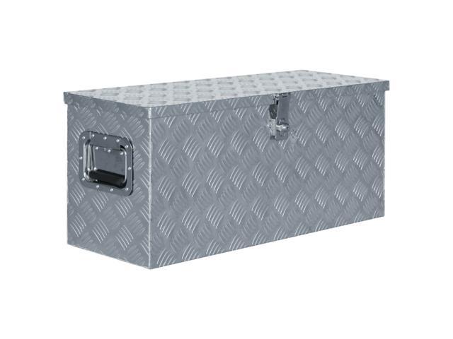 vidaXL Aluminum Box 31.5"x11.8"x13.8" Silver Toolbox Trailer Boxes Organiser