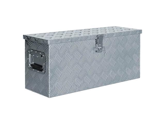 vidaXL Aluminum Box 30.1"x10.4"x13" Silver Toolbox Trailer Boxes Organiser