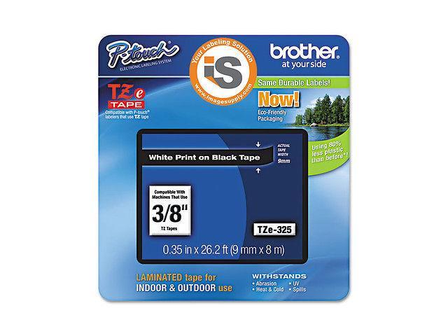 10PK TZ325 TZe325 White on Black Label Tape for Brother P-Touch PT-E300 9mm 3/8" 