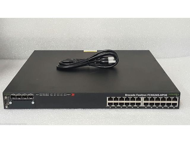 Brocade FCX624S-F 24-Port 100/1000 Mbps SFP Ethernet Fiber Switch TESTED 