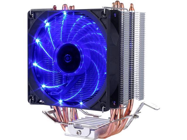 upHere CPU Cooler Blue LED 4 Copper Heat Pipes 92mm PWM Fan Aluminum Fins