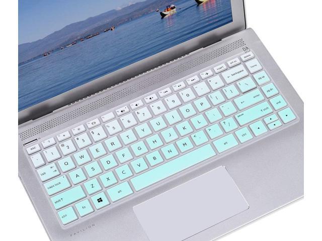 CASEDAO Keyboard Cover for 2019 HP 14 inch Laptop/New HP Pavilion x360 14 inch Keyboard Cover 14M-BA 14M-BF 14M-CD 14M-DH 14-BW 14-cm 14-CF Series HP 14 inch Keyboard Cover Skin Gradual Blue 