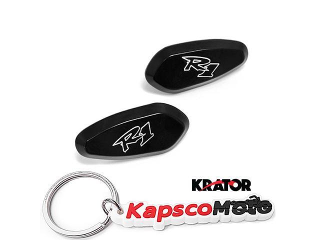 Krator Black Passenger Grab Bar Rail Handle Logo Etched For 2005 Suzuki Hayabusa 1300 GSX1300R