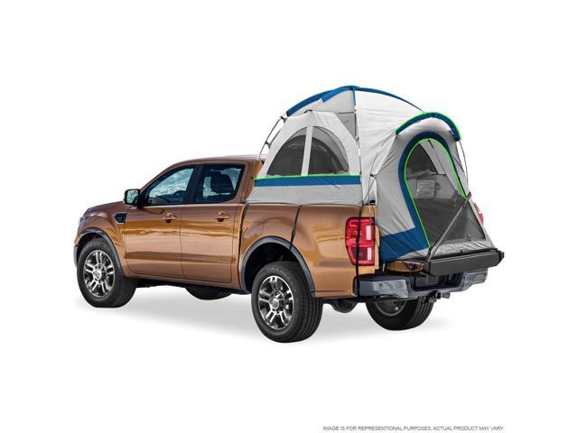 Pickup Truck Bed Camping Tent, 2-Person Sleeping Capacity, Includes Rainfly and Storage Bag - Fits Compact Truck with Regular Bed - 72"-73" (6'-6'1") - Gray and Blue