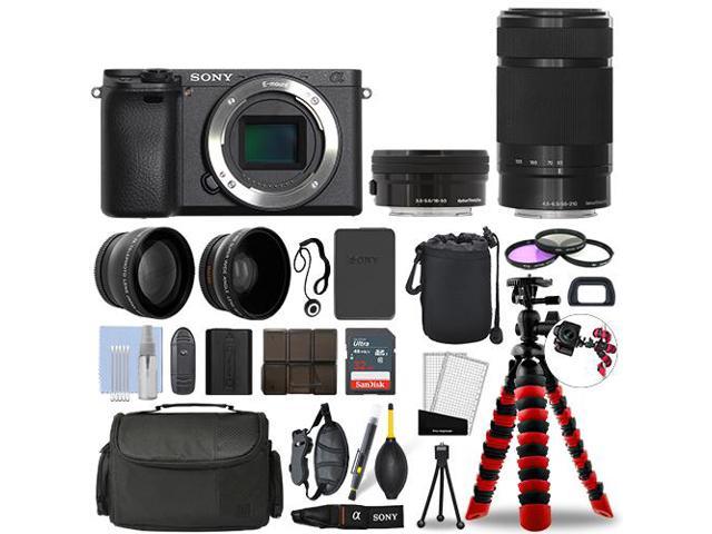 pijpleiding trommel twist Sony Alpha a6400 Camera Black + 16-50mm + 55-210mm 32GB Multi Lens Bundle -  Newegg.com
