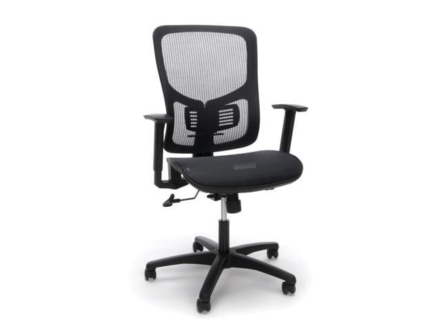 Photo 1 of OFM Essentials Collection Mesh Seat Ergonomic Office Chair with Lumbar Support, in Black -BLK)