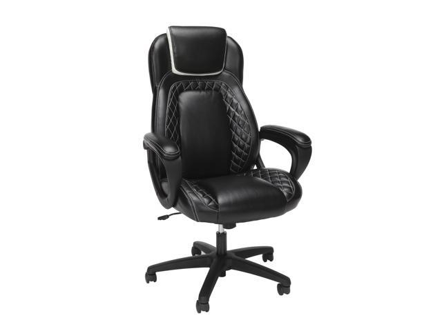 Photo 1 of OFM Essentials Collection Racing Style Bonded Leather High Back Office Chair, in White