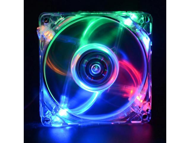 8cm LED Light Low Noise Computer Host Case Dual D Type 4 Pin Interface Cooling Fans Computer Accessory - Newegg.com