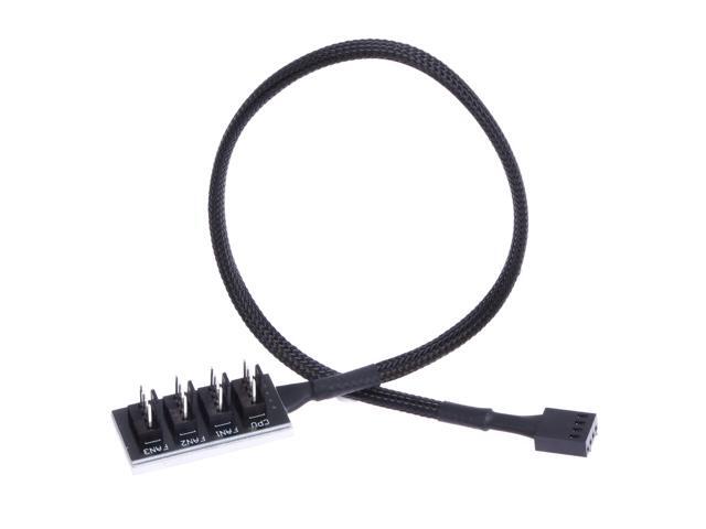 E-outstanding 2PCS 27cm PWM Fan Splitter Cable 4 Pin Plug 1 to 3 Ways Fan Power Extension Adapter Cable for Computer Case Fan