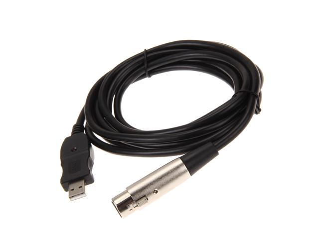 Xlr Female To Usb Male 3m 9ft Black Cable Cord Adapter Microphone Newegg Com