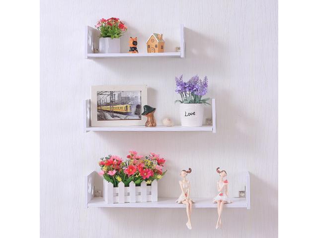 Set Of 3 White U Shaped Floating Wall Shelves Mounted Decorative Newegg Set Of 3 White U Shaped Floating Wall Shelves Mounted Decorative Newegg