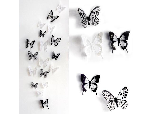 18 Pcs Stereoscopic Butterfly Wall Stickers Home Decoration Decals