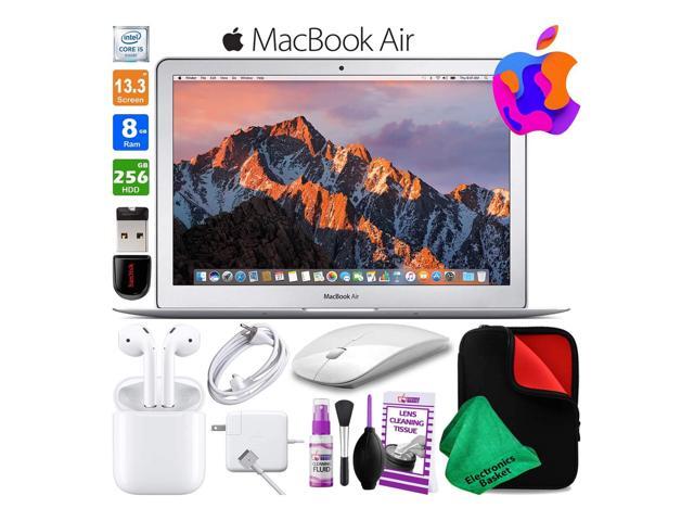13 Inch MacBook Air 256GB SSD Intel Core i5 (Mid 2017, Silver) MQD42LL/A  Laptop Computer Bundle Includes Wireless Mouse, USB Flash Drive, Fitted  Case, AirPods (1st Gen), and Cleaning Kit - Newegg.com