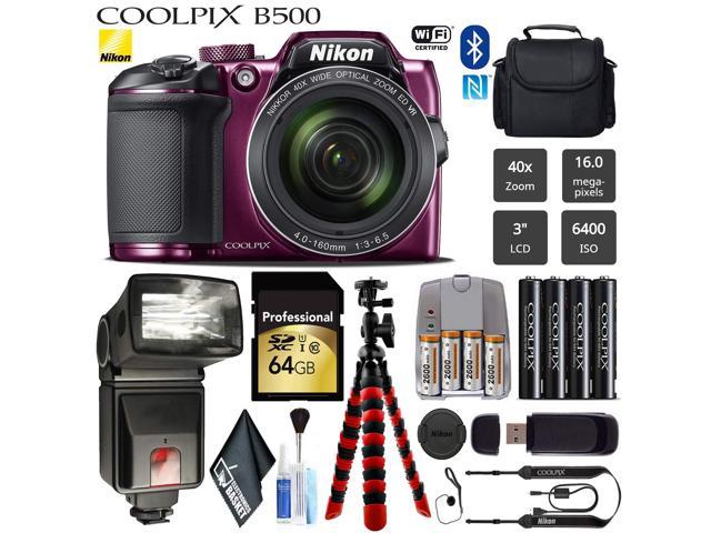 Nikon COOLPIX B500 Digital Camera (Plum) 16MP 40x Optical Zoom ...