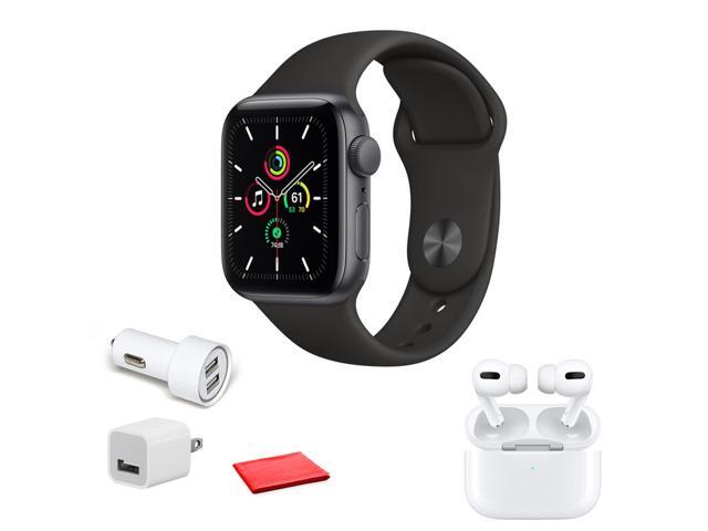 Apple Watch SE (GPS, 40mm) Space Gray, Black Sport Band with Apple AirPods  Pro - Newegg.com
