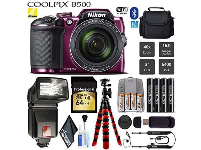 Nikon COOLPIX B500 Digital Camera (Plum) 16MP 40x Optical