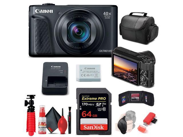 Canon PowerShot SX740 HS Digital Camera (Black) (2955C001) + 64GB