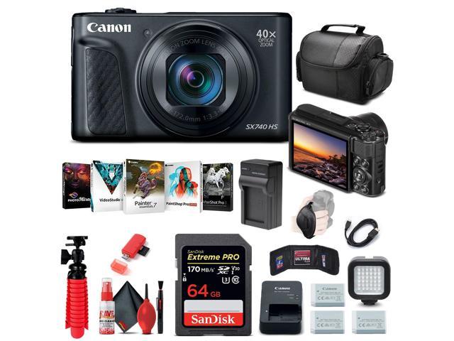 Canon PowerShot SX740 HS Digital Camera (Black) (2955C001) + 64GB