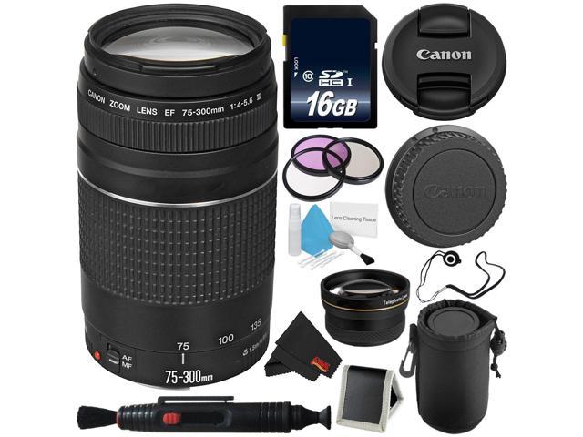 Canon Ef 75 300mm F 4 5 6 Iii Telephoto Zoom Lens 6473a003 Lens Pen Cleaner Deluxe Lens Pouch 58mm 3 Piece Filter Kit Memory Card Wallet Microfiber Cloth Bundle Newegg Com