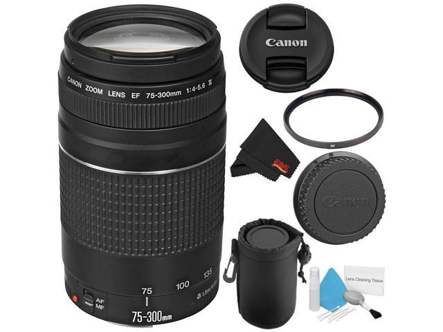 Canon Ef 75 300mm F 4 5 6 Iii Telephoto Zoom Lens 6473a003 Deluxe Lens Pouch Deluxe Cleaning Kit Microfiber Cloth Bundle Newegg Com