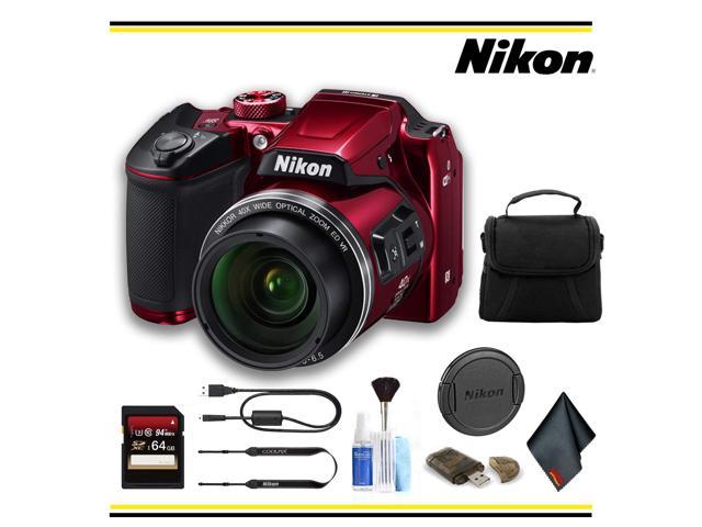 Nikon COOLPIX B500 Digital Camera (Red) Starter Bundle - Newegg.com