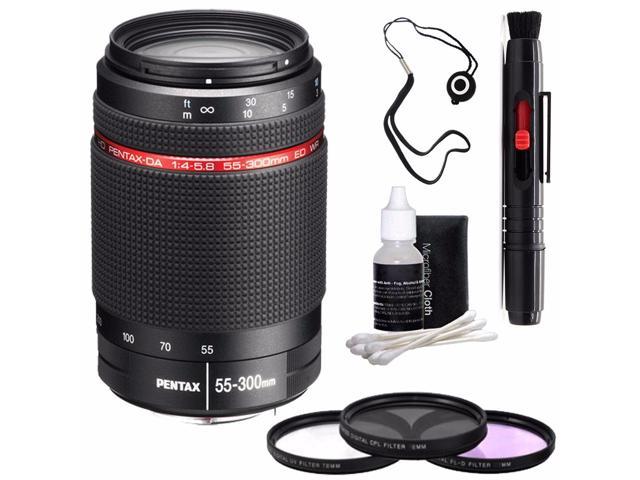 Pentax Hd Pentax Da 55 300mm F 4 5 8 Ed Wr Lens 3 Piece Filter Kit Deluxe 3pc Lens Cleaning Kit Lens Pen Cleaner Lens Cap Keeper 6ave Bundle Newegg Com