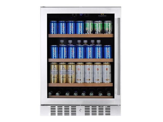 Kingsbottle 180 Can Beverage Refrigerator Stainless Steel With Trim And Glass Door Newegg Com