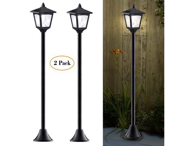 Post Pole Light Outdoor Garden Patio Driveway Yard Lantern Solar Lamp Fixture Us 