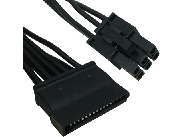 6 Pin to 3X 15 Pin SATA Hard Drive Power Adapter Cable for Some Types