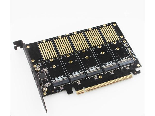Gently builder Monica 5 Port M.2 SATA 3 PCI-E (B-KEY) Gen3X2 SSD to PCI-E X16 Adapter Expansion  Card (SSD not included) PCIE3.0 X2 16Gbps Bandwidth - Newegg.com