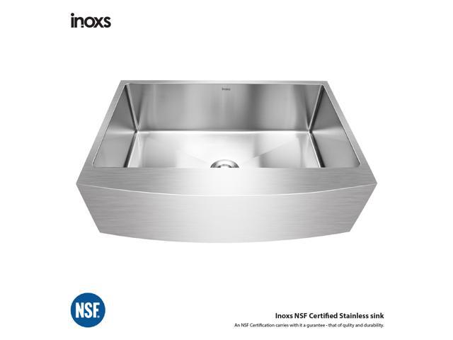 Inoxs 33 X 21 X 10 Farmhouse Apron Front Single Bowl 16 Gauge Stainless Steel Kitchen Sink I Acs3321 Newegg Com
