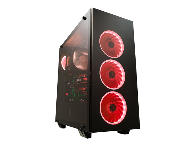 FSP ATX Mid Tower PC Computer Gaming Case with 3 Translucent Tempered Glass Panels and 5 RGB Lighting Modes (CMT510)