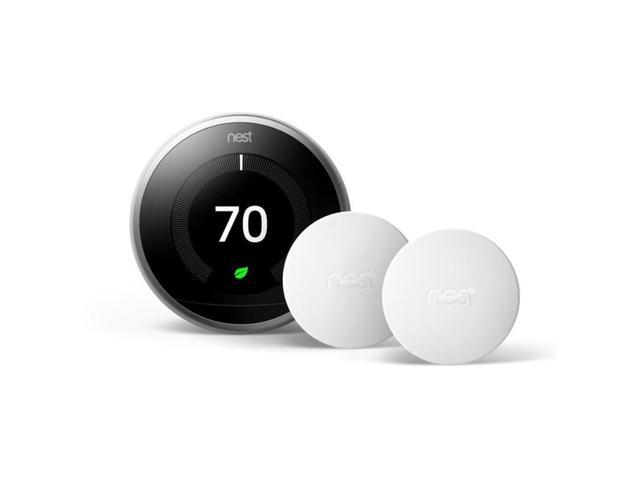 Nest Smart  BH1252 Learning Wi-Fi Programmable Thermostat, 3rd Gen, Stainless Steel with Temperature Sensor