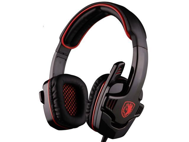 Sades Sa901 Over Ear Usb Wired 7 1 Surround Noise Cancelling Pc Gaming Headset With Microphone Newegg Com