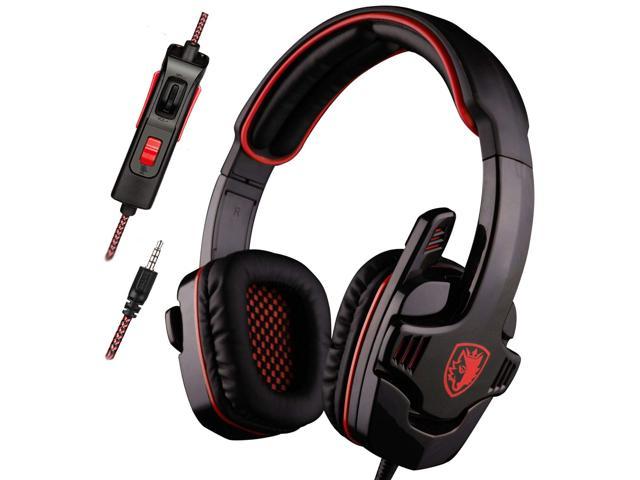 wired gaming headset headphone with mic volume control for ps4 pc mac iphone