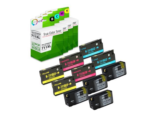 Tct Compatible Ink Cartridge Replacement For Hp 711xl 711 Xl Works With Hp Designjet T1 T5 Printers Black Cz133a Cyan Cz130a Magenta Cz131a Yellow Cz132a 10 Pack Newegg Com