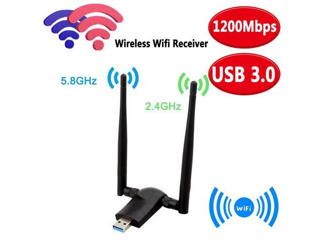 Dual Band 2.4//5Ghz 1200Mbps Wireless USB WiFi Network Adapter w//Antenna 802.11AC