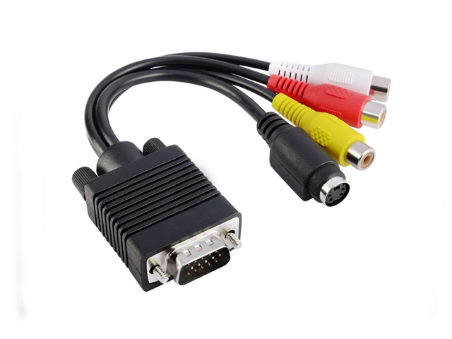 15 Ft D-Sub VGA/SVGA to 3-RCA RGB Component Video Cable For TV Monitor Projector 